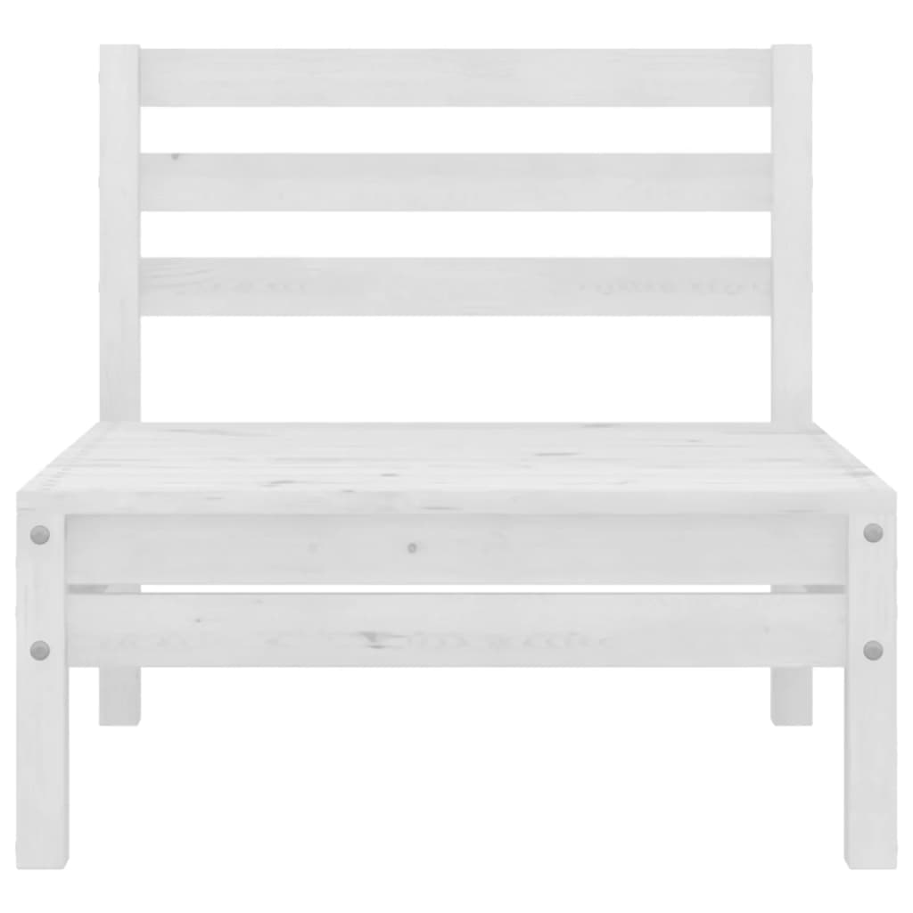 4-tlg. Garten-Lounge-Set Weiss Kiefer Massivholz